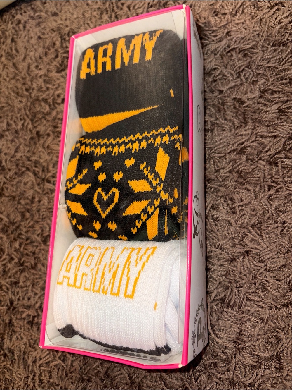 Vintage Y2K PINK victoria’s secret Army Print Sock 3-Pack Gift Set